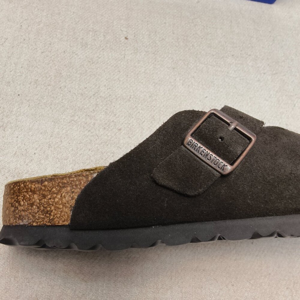 Women's Mocha Suede Birkenstock Boston Shoes - Narrow Fit - Picture 4 of 5